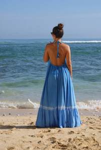 เดรสแม็กซี่ดึงดูดใจสำหรับผู้หญิงชุดเดรสลำลองแขนกุดยาวถึงพื้นสไตล์หวานๆและรอบเอวธรรมชาติ - Product Image 2