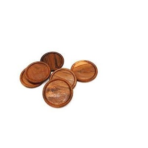 Forme ronde en bois naturel avec sous-verres Lot de 6 avec support en bois pour ustensiles de cuisine et restaurants - Product Image 4