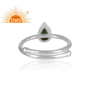 Anillo de piedras preciosas en forma de pera, joyería apilable en forma de pera de plata 925, azul cielo, Turquesa - Product Image 4