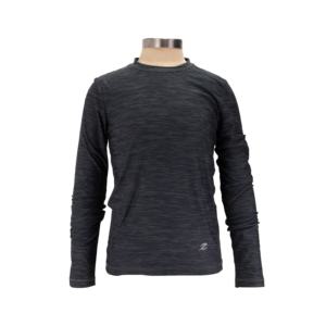 Chemise de compression respirante à séchage rapide, taille plus, sans couture, mélange de couleurs, vêtements de sport personnalisés pour enfants, noir et gris - Product Image 1