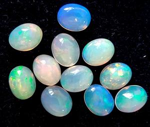 Cabujones ovalados de ópalo etíope Natural, cabujones ovalados de calidad multifuego de 3x4mm a 10x14mm - Product Image 4