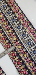 Bonito pastel bordado personalizado, Abstracto, geométrico, indio Cintas en varios tamaños y colores para vestidos de boda - Product Image 4