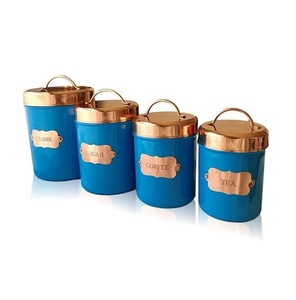 Ensemble de Pots à biscuits, ustensiles de Table en céramique, Pots à biscuits plaqués et peints et récipients métalliques - Product Image 1