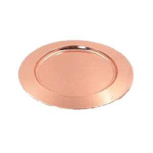 Plat et assiette couleur or de qualité supérieure Plaque de chargeur en métal bronze domestique Décoration de table de dîner de forme ronde en vrac - Product Image 3