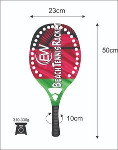 Raquettes de beach tennis personnalisées en carbone et fibre de verre, avec vos logos et combinaisons de couleurs, 320-340g, 50cm - Product Image 3