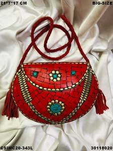 Handmade Designer Ladies Multi-Color Metal Mosaic Evening <b>Clutch</b> for Parties and <b>Weddings</b> - Product Image 5