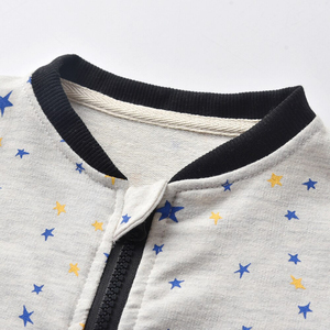 Conjunto Deportivo de Algodón para Bebés Niños, Chaqueta con Cremallera y Estampado de Estrellas, Pantalones Negros, Atuendo Casual de Otoño, Manga Larga, para Bebés y Niños Pequeños - Product Image 3