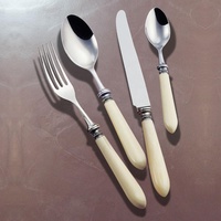 Couverts fantaisie décoratifs brun perlé Design poignée couverts ensemble cible ustensiles ensemble argent poli ensemble de couverts