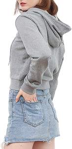 Sweat-shirt à capuche pour femmes, haut court à manches longues, vêtement de gymnastique, personnalisé, OEM, vente en gros, bon marché, prix - Product Image 5