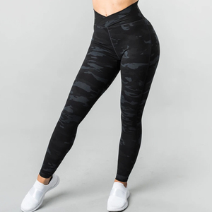 กางเกงกีฬาเอวสูงปานกลางของผู้หญิงกางเกงผ้ายืดได้มีกระเป๋าด้านข้างระบายอากาศไร้รอยต่อมีสีให้เลือก - Product Image 3