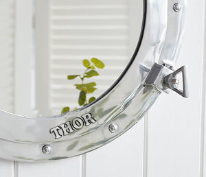 กระจกทรงกลมสำหรับเรือเดินสมุทร ขนาด 16 นิ้ว ชุบนิกเกิล หนักแน่น ทนทาน ใช้ตกแต่งบ้าน ห้องนอน หรือติดผนัง - Product Image 3