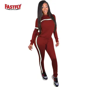 Women Fashion polyester spandex Tracksuit With Hood