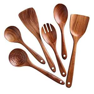 Luxury Brown Wooden Cutlery <b>Set</b> <b>6</b>-Piece Flatware <b>for</b> Home Hotel <b>for</b> <b>Dinner</b> Ware Serving Spoons Forks Kitchen Tabletop Decor - Product Image 2