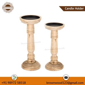 Premium Quality Handmade Mango Wood <b>Candle</b> Holder <b>Set</b> of 2 at Affordable Wholesale Price Ideal for Home Decor and <b>Gift</b> Purposes - Product Image 2
