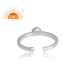 Bague en argent Sterling 925 — bague en pierre précieuse naturelle et perles blanches, design, fabrication artisanale, élégante, vente en gros - Product Image 4