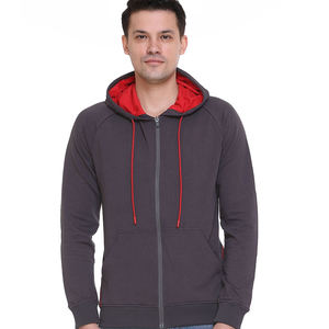 Sudadera con capucha de forro polar para hombre, nueva moda de invierno, extragrande, con cremallera, antiencogimiento, forrada, estampado liso, ecológica, talla grande, lavada - Product Image 1