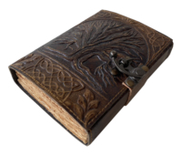 Livre des ombres Antique Arbre de Vie En Relief En Cuir Véritable Journal À La Main Cahier Conception Journaux Deckle Bord Papiers Journal