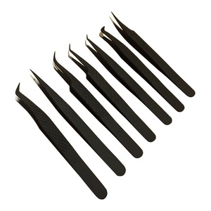 Pince à cils testée à la main en acier inoxydable durable noir mat/Chaque pince à épiler ASB est testée à la main - Product Image 1