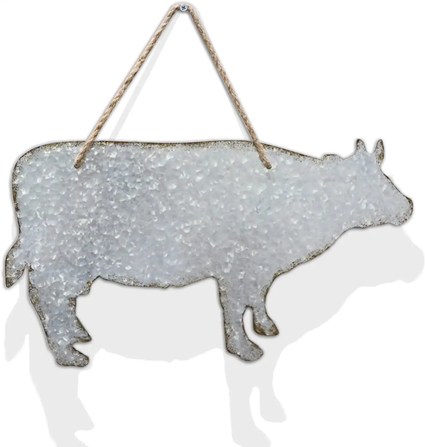 Galvanized Cow Farm Animal Cut Out Silhouette Rustic Wall Decor