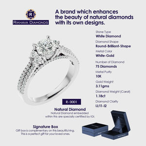 La mejor moda Rikhava Diamantes originales Anillo de oro blanco de 10 quilates Joyería de calidad óptima para hombres y mujeres al mejor precio - Product Image 3