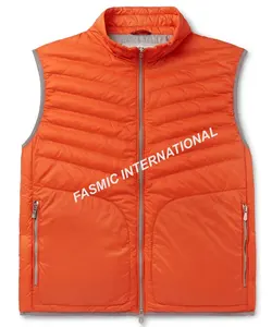 Winter Body Warmer Top Quality Puffy Quilted Padded Outdoor Vest Men's Sports Bubble Jacket