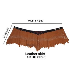 Robe à glands en cuir réglable à bretelles décontractées pour femmes avec décoration brodée Hippie Boho Clubwear jupe à taille naturelle - Product Image 1