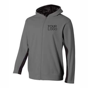 Sudadera con capucha y cremallera para hombre, con Logo personalizado, para entrenamiento, gimnasio, lisa, neón, color blanco - Product Image 1