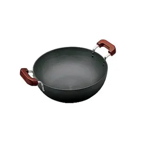Iron Kadai With Wooden Handle Round Shape Exclusive Quality Iron Kadai For Cooking At Cheapest Price