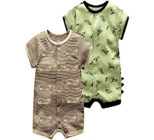 Mono estampado unisex para bebés y niños, ropa para recién nacidos, estilo de algodón de verano con lindo broche dado al azar - Product Image 6