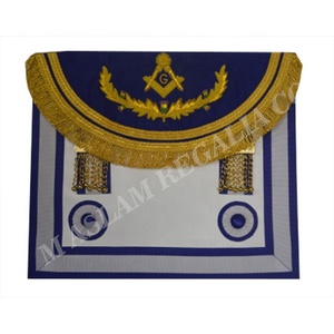 AASR Scottish Rite Master Mason Apron | Hand Embroidery Aprons | Tartan Fabric Half Circle Flap - Product Image 6