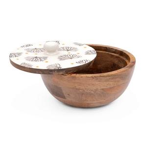 Bol en bois sculpté de luxe au design antique pour la vente en gros, idéal pour le dip et les chips, bol en bois de créateur pour les meilleures ventes, design sculpté. - Product Image 2