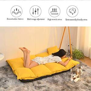 TRIHO S81817 Modern & Victorian Style Lazy <b>Sofa</b> Bed Foldable for Living Room & Bedroom Cloth Art Leisure for Small Spaces - Product Image 4