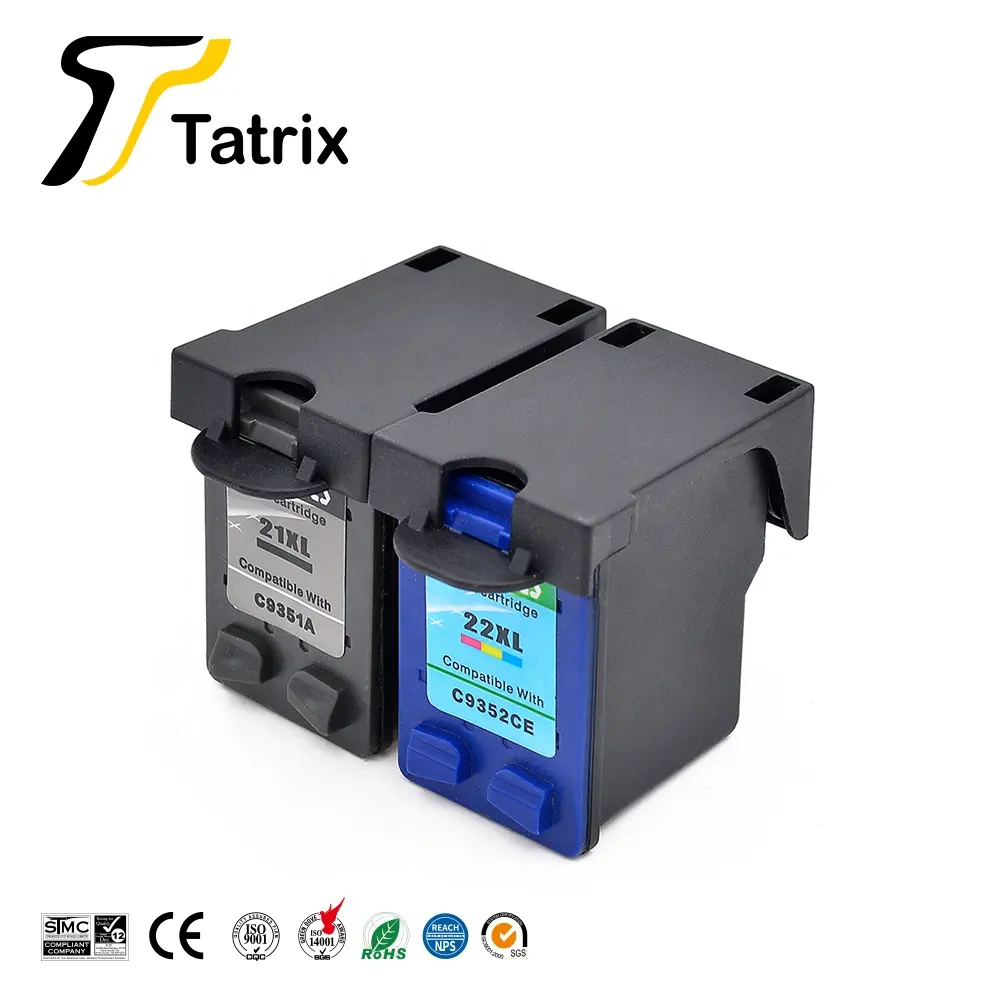 Tatrix 21 21XL 22 22XL Premium Remanufactured Color Inkjet Ink CartridgeためHP DeskJet 3940 Printer