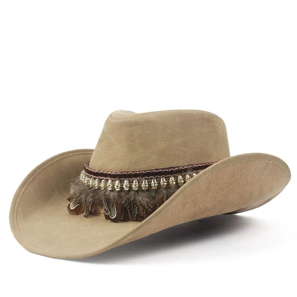 100% Original Cowboy Leather Hats Western MAN Outback Aussie Style.M.BKL