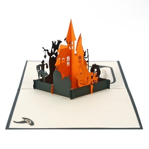 Nouveau design fait à la main personnalisé meilleur choix pour Halloween 3D voeux Pop up fabricant de cartes en gros - Product Image 2