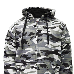 Customized Grey camo High quality wholesale new design Men's custom <b>Black</b> Color Terry <b>Zipper</b> Pure cotton <b>hoodies</b>. - Product Image 2