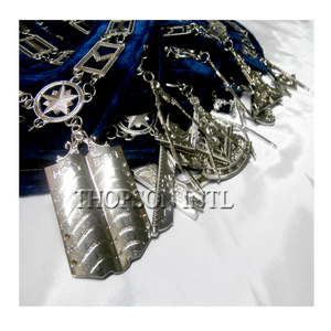 Collar de cadena Regalia masónico hecho a mano con cuero bordado y Joya de cinta delantal personalizado para uso masón - Product Image 3