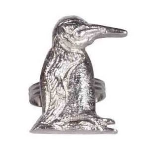 Anneau de serviette de table décoratif en métal, design oiseau, en nickel argenté, pour la décoration de table, personnalisable - Product Image 1