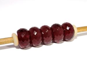 Perles en Hessonite Naturelle Facettées Rondelles 14x8mm avec Grand Trou de 5mm - Product Image 3