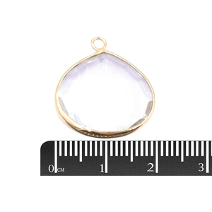 Pendentif en argent sterling 925 plaqué or en forme de cœur en cristal de quartz, fabrication de bijoux faits à la main - Product Image 3