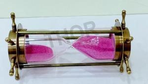 Reloj de arena de latón antiguo náutico con brújula, reloj de arena coleccionable para el hogar y la Oficina, regalo marítimo - Product Image 4