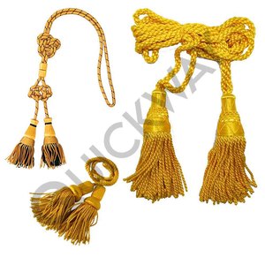 Pakistan vente en gros glands plat motif clairon cordon longueur personnalisée cordons musicaux en soie nylon métal finition métallique vêtements - Product Image 2