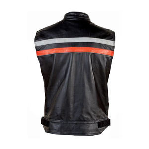 Chaleco de cuero para motocicleta para hombre, chaqueta sin mangas con diseño personalizado y logotipo, a prueba de viento - Product Image 2
