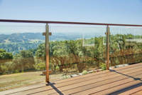 Système de balustrade en verre trempé stratifié transparent LG, acier inoxydable poli moderne, utilisation hôtelière, multi-usages, installation facile, 5 ans+