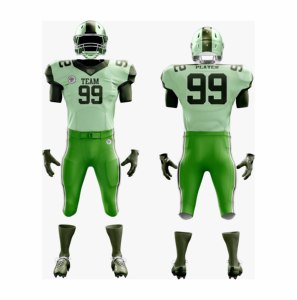 Maillot de football américain personnalisé 100% polyester pour adultes et jeunes Tops brodés imprimés Respirant avec pantalon assorti Club de jeunes - Product Image 3