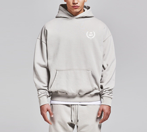 Pulls à capuche de luxe surdimensionnés pour hommes, en coton lourd (20 % polyester, 80 % coton), couleur unie, pour l'hiver, personnalisables, vente en gros - Product Image 5
