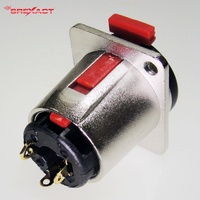 Conector Profesional SREXACT SJ246D de 6.35mm, Jack Hembra Estéreo para Audio, Video y Teléfono, Carcasa de Aleación de Zinc Niquelada, Dorado