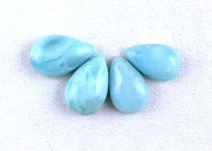 Venta al por mayor 2020 Lote de 4 piezas de alta calidad Natural Larimar Piedra preciosa Forma de pera Cabujón azul Fabricante de cuentas de piedra genuina - Product Image 3