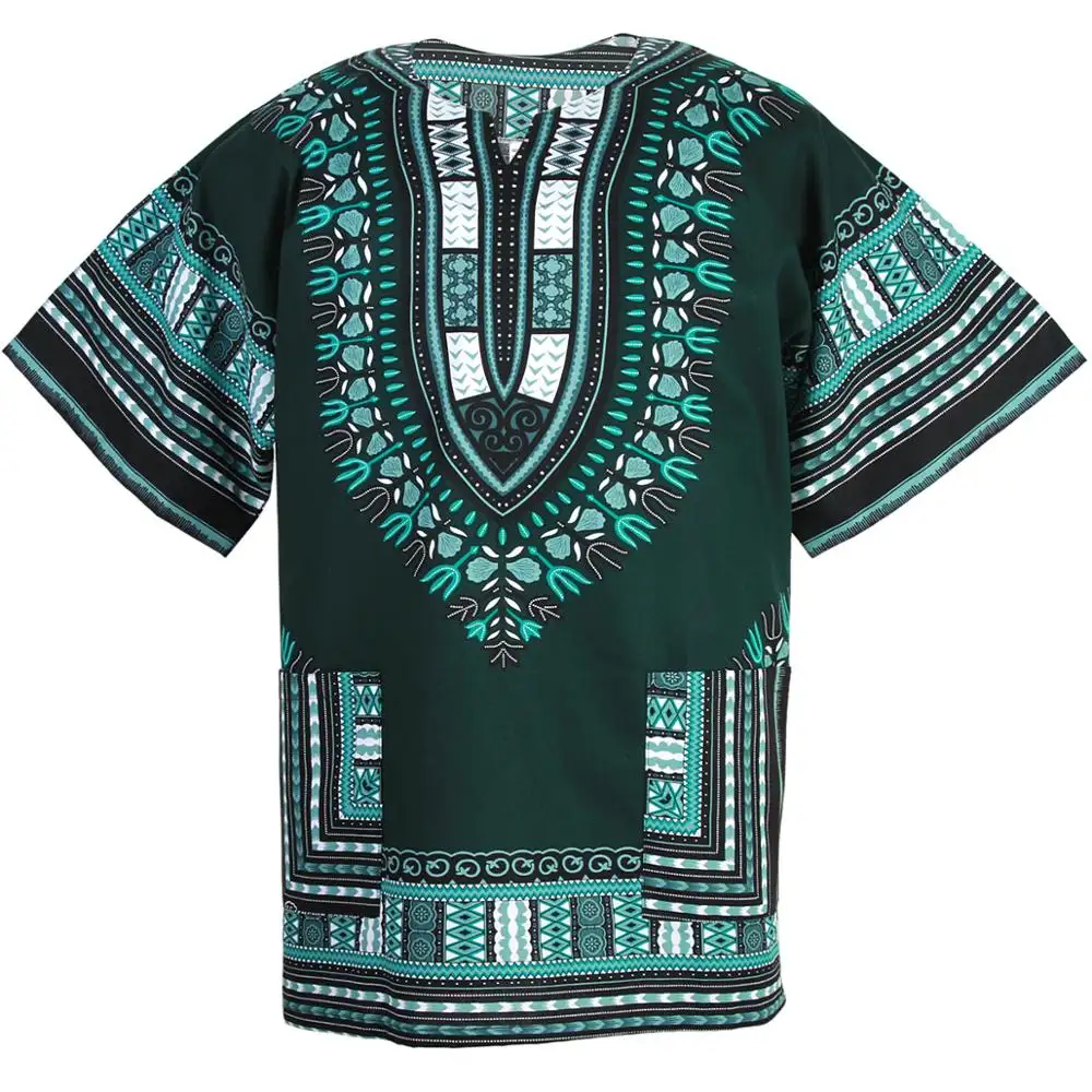 Großhandel Mode Afrikanische Traditionelle Kleidung Dashiki Afrikanisches Hemd Kleid Für Frauen Mode Männer Dashiki T-Shirt Wachs druck