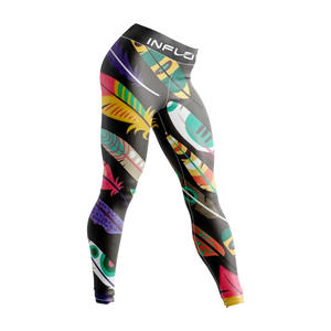 Mallas deportivas con logo personalizado para mujer, leggings con estampado de sublimación, cintura alta - Product Image 1